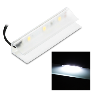 Klips LED do półki szklanej, barwa: biała zimna 6400K