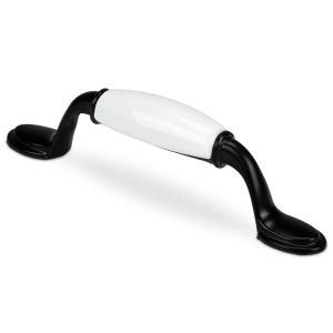 Uchwyt do mebli BADEN znal/ porcelana czarny 96mm
