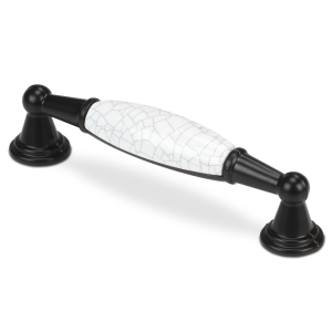 VADA.1 czarny uchwyt meblowy porcelanowy z dekoracją 96mm