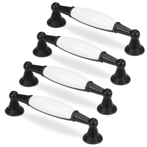 VADA.2 czarny uchwyt meblowy porcelanowy 96mm x4