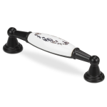 VADA.4 czarny uchwyt meblowy porcelanowy z dekoracją 96mm