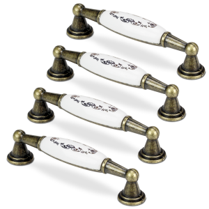 VADA.4 złoty uchwyt meblowy porcelanowy 96mm x4