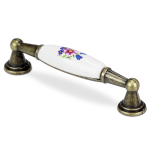 VADA.5 złoty uchwyt meblowy porcelanowy z dekoracją 96mm