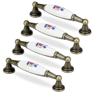 VADA.5 złoty uchwyt meblowy porcelanowy 96mm x4