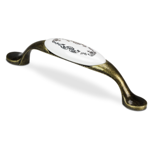Uchwyt do mebli MARINA.4 znal/ porcelana stare złoto 96mm