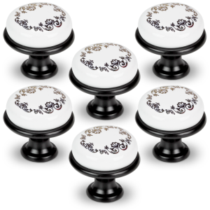 Gałka meblowa TITO.4 znal/ porcelana czarny 6szt.