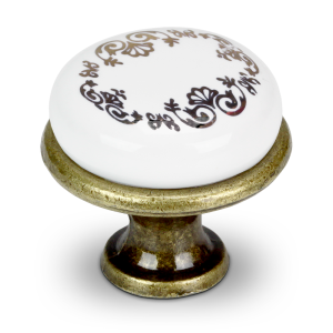 Gałka meblowa TITO.4 znal/ porcelana stare złoto