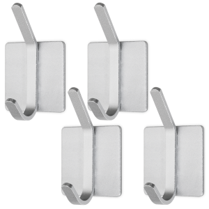 Wieszak samoprzylepny BAKO aluminium podwójny srebrnoszary 4szt.