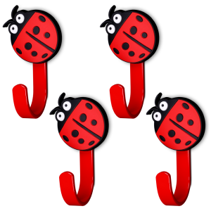 Wieszak do pokoju dziecięcego LADYBUG biedronka tworzywo 4szt.