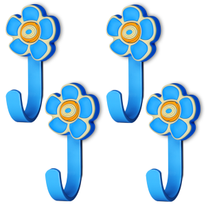 Wieszak do pokoju dziecięcego FLOWER kwiatek niebieski tworzywo 4szt.