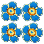 Gałka do mebli dziecięcych FLOWER kwiatek niebieski tworzywo 4szt.