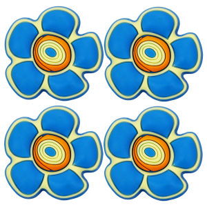 Gałka do mebli dziecięcych FLOWER kwiatek niebieski tworzywo 4szt.