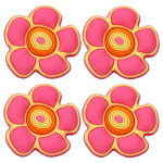 Gałka do mebli dziecięcych FLOWER kwiatek różowy tworzywo 4szt.