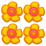 Gałka do mebli dziecięcych FLOWER kwiatek żółty tworzywo 4szt.