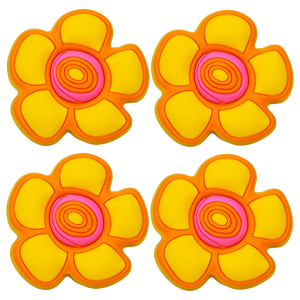 Gałka do mebli dziecięcych FLOWER kwiatek żółty tworzywo 4szt.